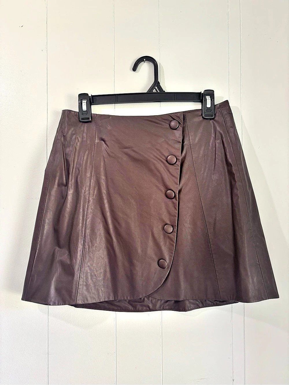 Zara Faux Leather Mini Skirt Brown Size Medium